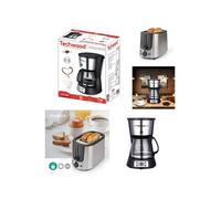 Cafetière Machine À Café Programmable Electrique Inox 1.5l 1000w + Grille-Pain Inox 2 Fentes 1000w Pas Cher