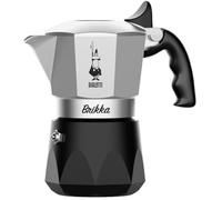 Bialetti Cafetière Moka New Brikka 2023 – Expresso crémeux – 2 tasses, aluminium/noir