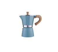 Cafetière Moka classique à poignée en bois 150 et 300 ml, cafetière italienne en aluminium - Accessoire de cuisine rétro style italien(150ML-Blue)