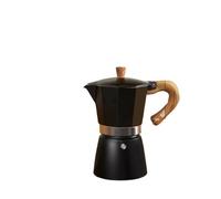 Cafetière Moka classique à poignée en bois, cafetière italienne 3 et 6 tasses en aluminium - Accessoire de cuisine rétro style italien(300ml Black)