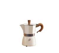 Cafetière Moka classique à poignée en bois, cafetière italienne 3 et 6 tasses en aluminium - Accessoire de cuisine rétro style italien(150ml White)