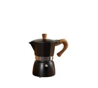 Cafetière Moka classique à poignée en bois, cafetière italienne 3 et 6 tasses en aluminium - Accessoire de cuisine rétro style italien(150ml Black)