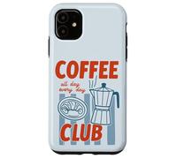 Cafetière moka dessinée à la main rétro amateur de nourriture Coque pour iPhone 11