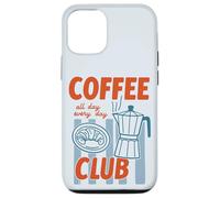 Cafetière moka dessinée à la main rétro amateur de nourriture Coque pour iPhone 12/12 Pro
