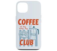 Cafetière moka dessinée à la main rétro amateur de nourriture Coque pour iPhone 13