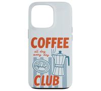 Cafetière moka dessinée à la main rétro amateur de nourriture Coque pour iPhone 13 Pro