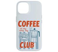 Cafetière moka dessinée à la main rétro amateur de nourriture Coque pour iPhone 14