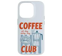 Cafetière moka dessinée à la main rétro amateur de nourriture Coque pour iPhone 14 Pro
