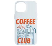 Cafetière moka dessinée à la main rétro amateur de nourriture Coque pour iPhone 15