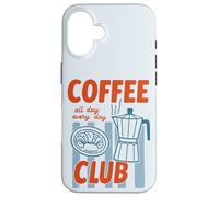 Cafetière moka dessinée à la main rétro amateur de nourriture Coque pour iPhone 16