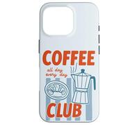 Cafetière moka dessinée à la main rétro amateur de nourriture Coque pour iPhone 16 Pro