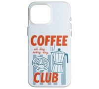 Cafetière moka dessinée à la main rétro amateur de nourriture Coque pour iPhone 16 Pro Max