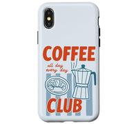 Cafetière moka dessinée à la main rétro amateur de nourriture Coque pour iPhone X/XS