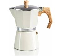 Cafetière Moka Italienne - HAEGER - 6 tasses - Programmable - Réservoir amovible - Beige