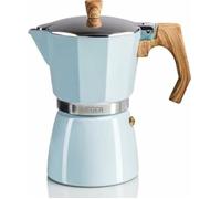 Cafetière Moka Italienne - HAEGER - Modèle 6 tasses - Couleur Bleu - Arrêt automatique - Programmable