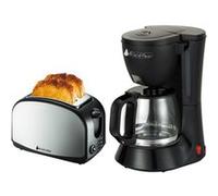 Grille pain BLACKPEAR Cafetière noir 12 tasses-1.2L - 680W - BCM112 + Grille pain finition inox 900W