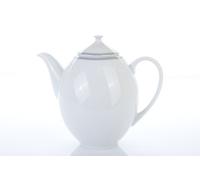 Cafetière, porcelaine, Opale, 1,20 l, dentelle blanche, bord gris, Thun 1794