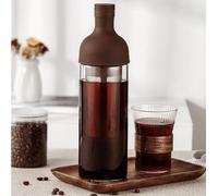 Cafetière portable 1 litre, Cafetière manuelle avec double filtre, Marron