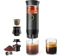 Cafetière Portable Électrique - Machine à Expresso - 20 Bar - Rechargeable - Chaud et Froid - Noire