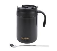 Cafetière portable isolée sous vide, ensemble de goutteurs de café de voyage en acier inoxydable, filtre à double maille, conception de support pliable pour bureau, camping, (Noir (paquet de 3))