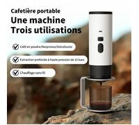 Cafetière Portable, Machine à Café Expresso Portable, Compatible avec le café moulu/Nespresso/DolceGusto, 15 bar