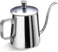 Cafetière pratique en acier inoxydable 304 350/600 ml avec couvercle pour brasser des boissons (argent, 600 ml)