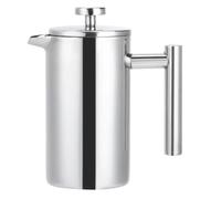 Cafetière Pressée Acier Inox Double Paroi 350ml, Pot Isotherme pour Café Thé avec Piston
