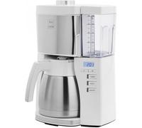 Melitta Look Therm Timer 1025-17 Cafetière filtres 1X4 Fonction arrêt Automatique 10 Tasses Blanc/Acier Brossé, 1080 W, 1.25 liters