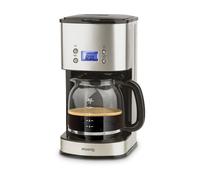 H.Koenig Cafetière Programmable à filtre Inox 1,5L (12 tasses) MG30, 1000W Carafe en Verre Gradué, Système Anti-Gouttes, Maintien au chaud, Ecran LDC, Arrêt automatique, Porte-filtre amovible lavable