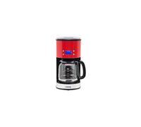 H. Koenig Cafetière filtre programmable MG30 – Rouge inox, carafe verre 1,5 L (12 tasses), 1000 W