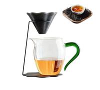 Cafetière pyramidale en céramique, filtre réutilisable non poreux de 17 cm avec support pour pots, saké, maison, bureau, cuisine, café, fête, système d'égouttement manuel, design d'extraction de