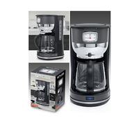 Cafetière - Retro Vintage - Inox - 1.4 L - 10 Tasses - 1000W - Sans Fil Noir