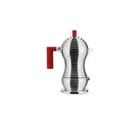 Alessi MDL02/3 R Cafetière Espresso Poignée/Pommeau Fonte d'Aluminium/Polyamide Rouge