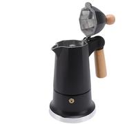 Cafetière sur Cuisinière 3 Tasses, Percolateur en Alliage D'aluminium | Système de Valve Unique pour une Crème Plus Riche, Forme Octogonale Préservant la Saveur Authentique, Poignée en Bois de