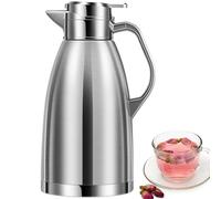 Cafetière thermique - Carafes à eau sous vide en acier inoxydable - 2,3 l - Pichet à lait isolé à double paroi - Pour thé, boissons, chaud et froid pendant 24 heures - Anti-fuite - Pour les voyages