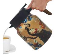 Cafetière thermique, distributeur de boissons d'eau et de café isolé avec motif oiseaux, grand récipient à café avec infuseur, serveur isolé, pour boissons chaudes