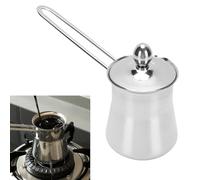 Cafetière turque 2 pièces, 15 oz en acier inoxydable, va au lave-vaisselle, chauffe-lait et beurre et fondoir à chocolat sur la cuisinière