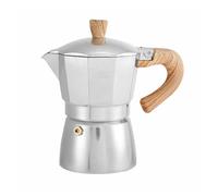 Cafetière Turque À Percolation, Cafetière Moka Avec Poignée En Bois, Cafetière Moka À Percolateur For Plaque Électrique, Outils Portables For La Préparation Du Café En Extérieur(Silver,150ML)