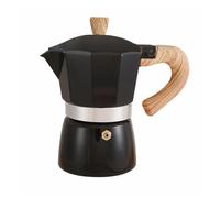 Cafetière Turque À Percolation, Cafetière Moka Avec Poignée En Bois, Cafetière Moka À Percolateur For Plaque Électrique, Outils Portables For La Préparation Du Café En Extérieur(Black,300ML)