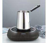 Cafetière turque argentée, résistante aux hautes températures, en acier inoxydable, capacité généreuse, 350 ml