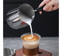 Cafetière turque argentée, résistante aux hautes températures, en acier inoxydable, capacité généreuse, 600 ml