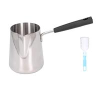 Cafetière turque, BuyWeek 600ML en acier inoxydable chauffe-café et beurre fondeur de beurre et pot à lait avec tête de brosse + poignée