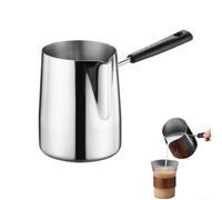 Cafetière turque compacte en acier inoxydable pour chauffer le lait, fondre le chocolat, la fabrication de sauces, avec un bec verseur bien pensé pour verser facilement sans déversement (600 ml)