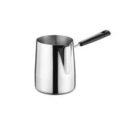 Cafetière turque en acier inoxydable - Design compact - Pour chauffer le lait, faire fondre le chocolat - Bec verseur facile - Passe au lave-vaisselle - Plusieurs tailles - Argenté - Avec trou de