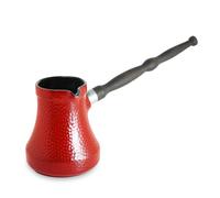 Cafetière turque en céramique 350 ml (12 oz) Cezve Ibrik Briki Turka "martelée" avec poignée en bois amovible pour plaques électriques à gaz