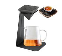 Cafetières en céramique - Réutilisable en forme de pyramide non poreuse, passoire à thé avec support, pour la maison, le bureau, la cuisine, les tasses, les sakés, l'infusion manuelle