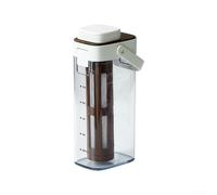 Cafetières glacées de 1 000 ml avec double filtre à maille pour une extraction en douceur - Distributeur de boissons en verre étanche pour la maison (blanc)