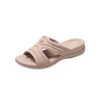 CAFETU Sandales compensées pour femme - Bout ouvert - Boucle de cheville, rose, 43 EU