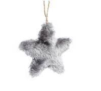 CAFFCO-Étoile de Noël grise à fausse fourrure en polyester et polystyrène - 12,7 x 5 x 12 cm