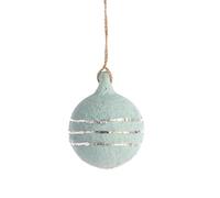 CAFFCO-Suspension boule ronde coloris bleu en papier mâché - diamètre 8 cm
